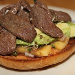 Open-Faced Bagel with Venison