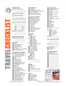 JulieG - Travel Checklist