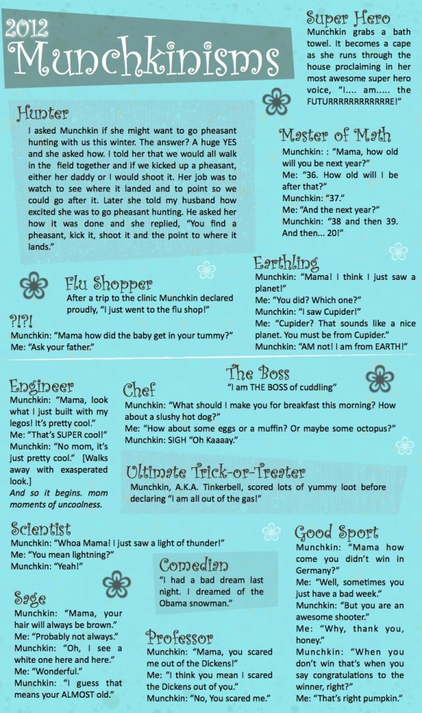 Munchkinisms - Favorite Munchkin Sayings from 2012