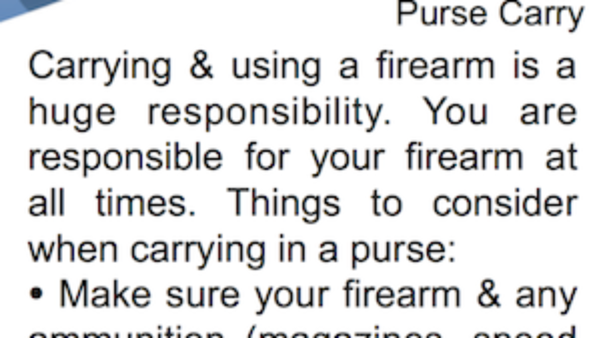 SHOOT Tip - Concealed Carry in a Purse