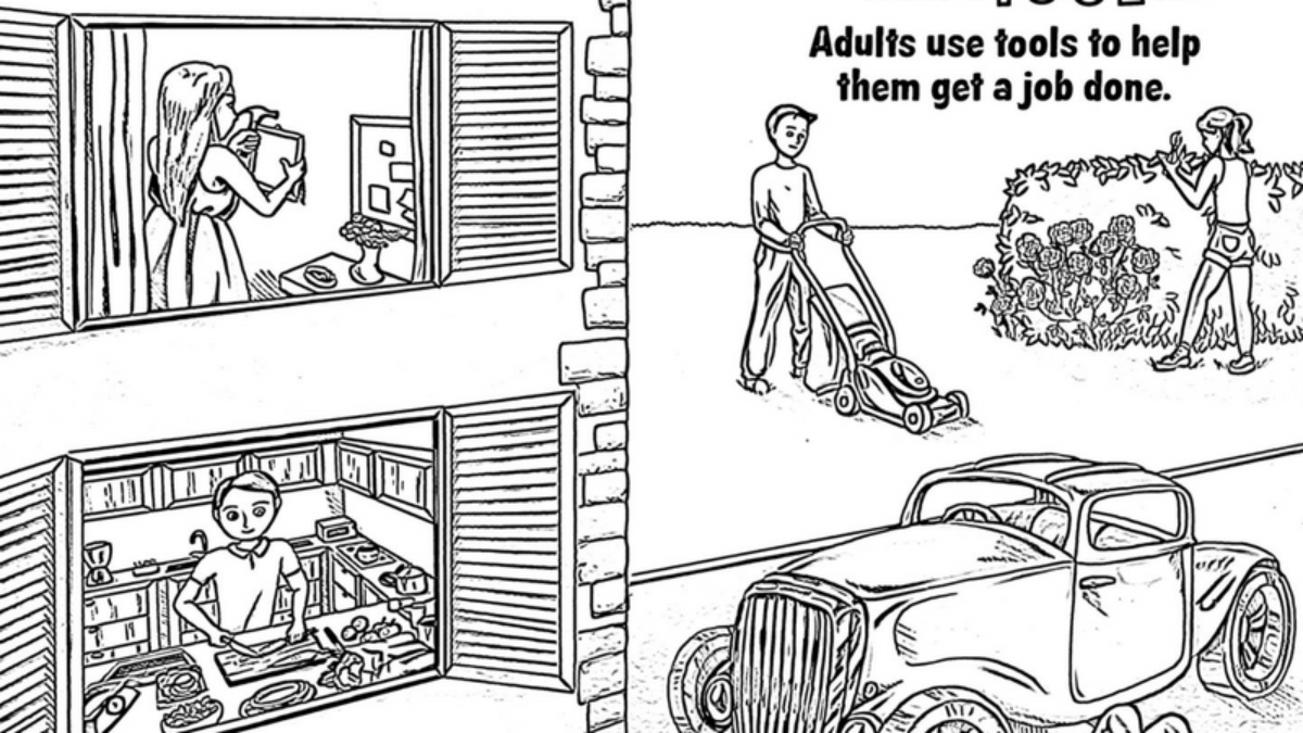 Toys Tools Guns Rules Coloring Page Adults
